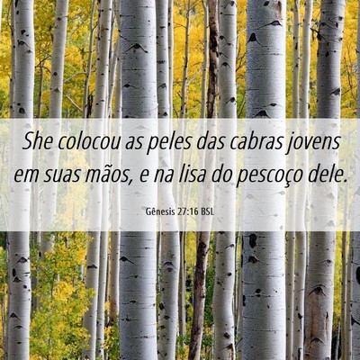Picture 06 - Gênesis 27:16 BSL - She colocou as peles das cabras jovens em suas - Bible Verse Picture