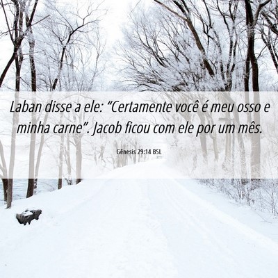 Picture 06 - Gênesis 29:14 BSL - Laban disse a ele: “Certamente você é meu - Bible Verse Picture