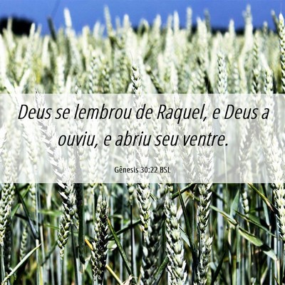 Picture 06 - Gênesis 30:22 BSL - Deus se lembrou de Raquel, e Deus a ouviu, e - Bible Verse Picture