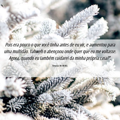 Picture 06 - Gênesis 30:30 BSL - Pois era pouco o que você tinha antes de eu vir, - Bible Verse Picture