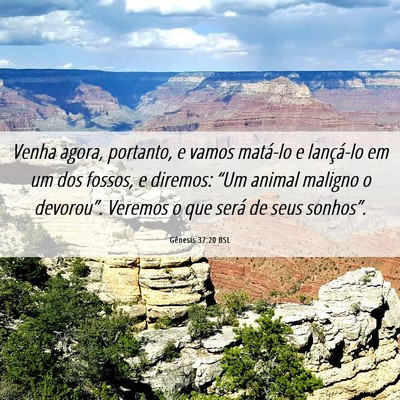 Picture 06 - Gênesis 37:20 BSL - Venha agora, portanto, e vamos matá-lo e - Bible Verse Picture