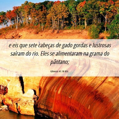 Picture 06 - Gênesis 41:18 BSL - e eis que sete cabeças de gado gordas e - Bible Verse Picture