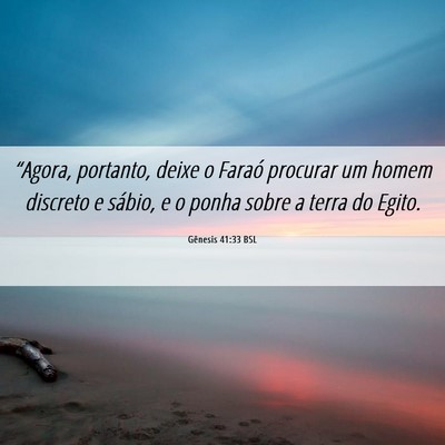 Picture 06 - Gênesis 41:33 BSL - “Agora, portanto, deixe o Faraó procurar um - Bible Verse Picture