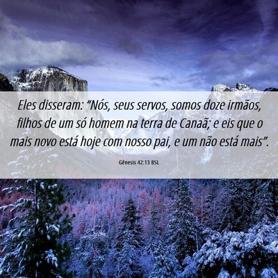 Picture 06 - Gênesis 42:13 BSL - Eles disseram: “Nós, seus servos, somos doze - Bible Verse Picture