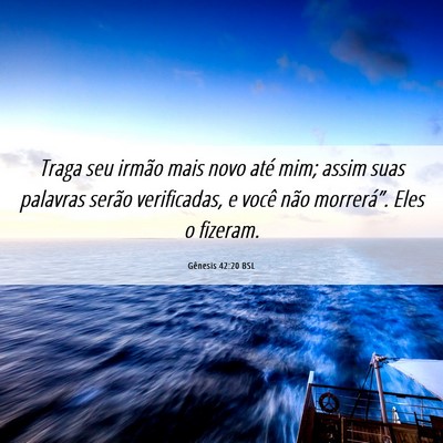 Picture 06 - Gênesis 42:20 BSL - Traga seu irmão mais novo até mim; assim suas - Bible Verse Picture