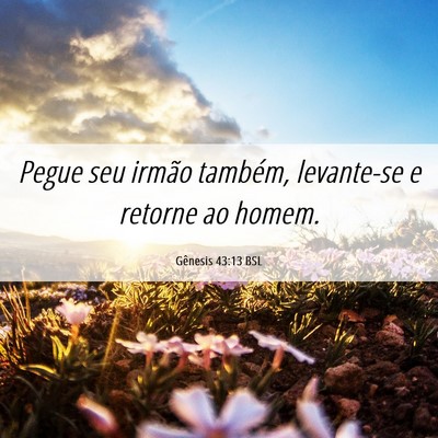 Picture 06 - Gênesis 43:13 BSL - Pegue seu irmão também, levante-se e retorne ao - Bible Verse Picture