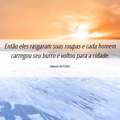 Picture 06 - Gênesis 44:13 BSL - Então eles rasgaram suas roupas e cada homem - Bible Verse Picture