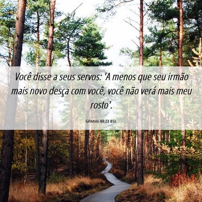 Picture 06 - Gênesis 44:23 BSL - Você disse a seus servos: 'A menos que seu - Bible Verse Picture