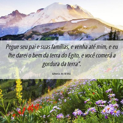 Picture 06 - Gênesis 45:18 BSL - Pegue seu pai e suas famílias, e venha até mim, - Bible Verse Picture