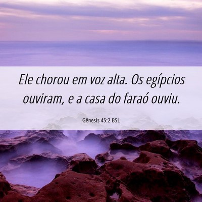 Picture 06 - Gênesis 45:2 BSL - Ele chorou em voz alta. Os egípcios ouviram, e a - Bible Verse Picture