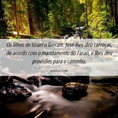 Picture 06 - Gênesis 45:21 BSL - Os filhos de Israel o fizeram. José lhes deu - Bible Verse Picture