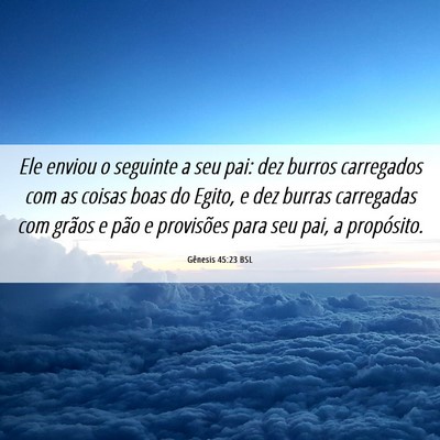 Picture 06 - Gênesis 45:23 BSL - Ele enviou o seguinte a seu pai: dez burros - Bible Verse Picture