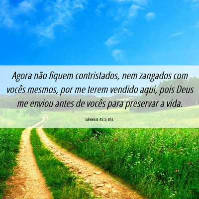 Picture 06 - Gênesis 45:5 BSL - Agora não fiquem contristados, nem zangados com - Bible Verse Picture