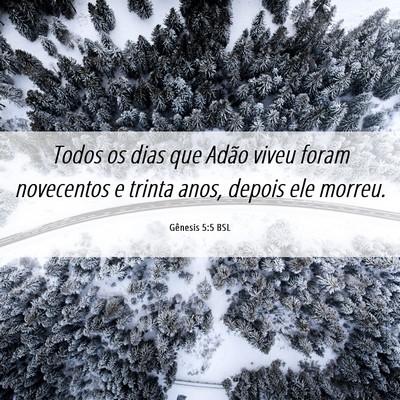 Picture 06 - Gênesis 5:5 BSL - Todos os dias que Adão viveu foram novecentos e - Bible Verse Picture
