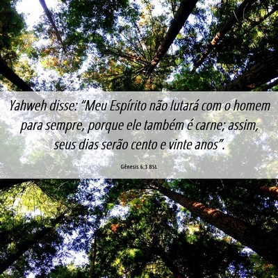 Picture 06 - Gênesis 6:3 BSL - Yahweh disse: “Meu Espírito não lutará com o - Bible Verse Picture