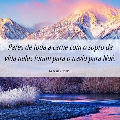 Picture 06 - Gênesis 7:15 BSL - Pares de toda a carne com o sopro da vida neles - Bible Verse Picture