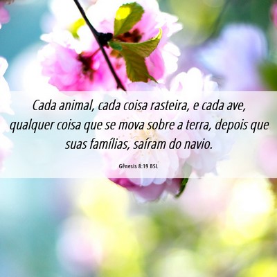 Picture 06 - Gênesis 8:19 BSL - Cada animal, cada coisa rasteira, e cada ave, - Bible Verse Picture