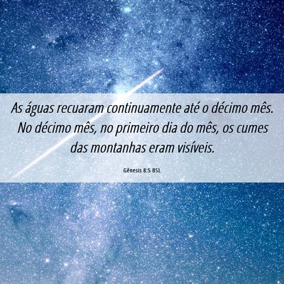 Picture 06 - Gênesis 8:5 BSL - As águas recuaram continuamente até o décimo - Bible Verse Picture