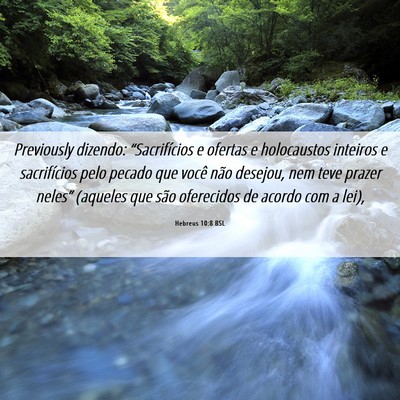 Picture 06 - Hebreus 10:8 BSL - Previously dizendo: “Sacrifícios e ofertas e - Bible Verse Picture