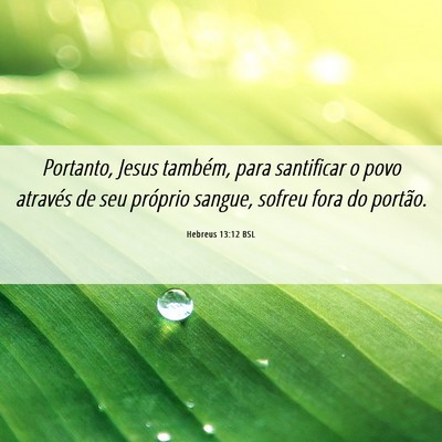 Picture 06 - Hebreus 13:12 BSL - Portanto, Jesus também, para santificar o povo - Bible Verse Picture