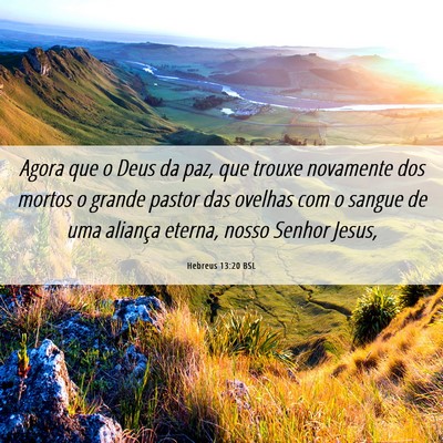 Picture 06 - Hebreus 13:20 BSL - Agora que o Deus da paz, que trouxe novamente dos - Bible Verse Picture