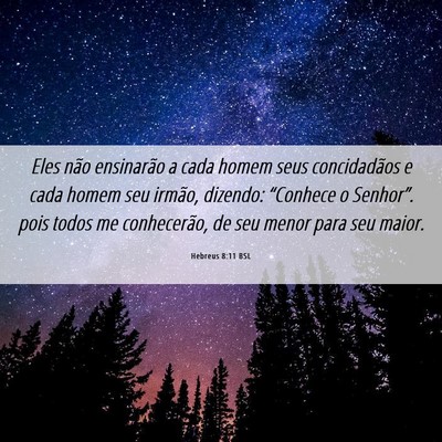 Picture 06 - Hebreus 8:11 BSL - Eles não ensinarão a cada homem seus - Bible Verse Picture