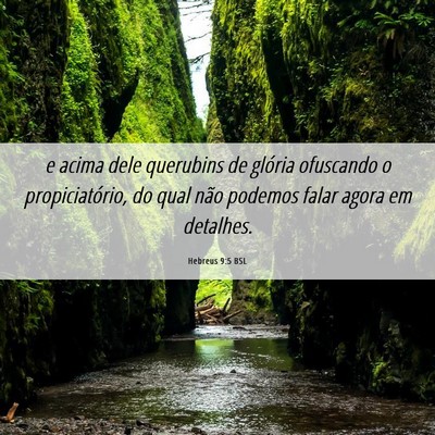 Picture 06 - Hebreus 9:5 BSL - e acima dele querubins de glória ofuscando o - Bible Verse Picture