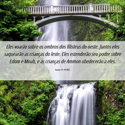Picture 06 - Isaías 11:14 BSL - Eles voarão sobre os ombros dos filisteus do - Bible Verse Picture