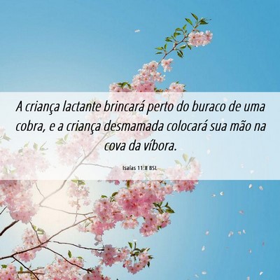 Picture 06 - Isaías 11:8 BSL - A criança lactante brincará perto do buraco de - Bible Verse Picture