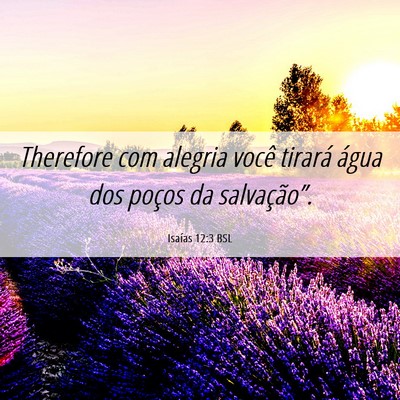Picture 06 - Isaías 12:3 BSL - Therefore com alegria você tirará água dos - Bible Verse Picture