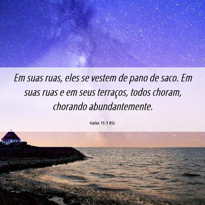 Picture 06 - Isaías 15:3 BSL - Em suas ruas, eles se vestem de pano de saco. Em - Bible Verse Picture