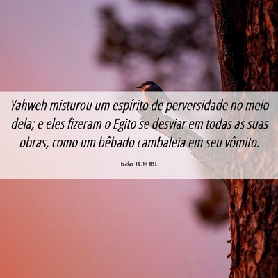 Picture 06 - Isaías 19:14 BSL - Yahweh misturou um espírito de perversidade no - Bible Verse Picture