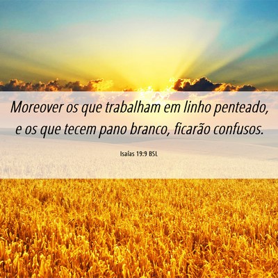 Picture 06 - Isaías 19:9 BSL - Moreover os que trabalham em linho penteado, e os - Bible Verse Picture