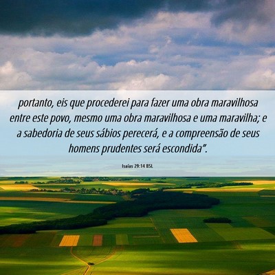 Picture 06 - Isaías 29:14 BSL - portanto, eis que procederei para fazer uma obra - Bible Verse Picture