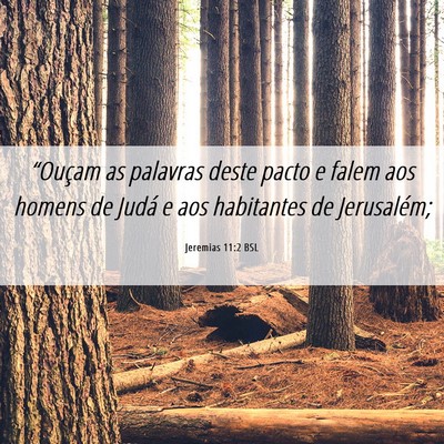 Picture 06 - Jeremias 11:2 BSL - “Ouçam as palavras deste pacto e falem aos - Bible Verse Picture