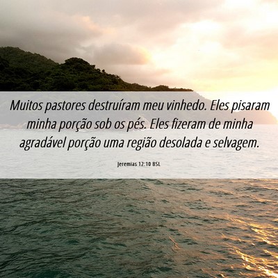 Picture 06 - Jeremias 12:10 BSL - Muitos pastores destruíram meu vinhedo. Eles - Bible Verse Picture