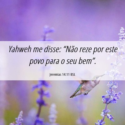 Picture 06 - Jeremias 14:11 BSL - Yahweh me disse: “Não reze por este povo para - Bible Verse Picture