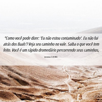 Picture 06 - Jeremias 2:23 BSL - “Como você pode dizer: 'Eu não estou - Bible Verse Picture