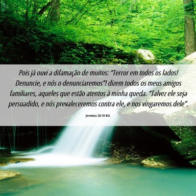 Picture 06 - Jeremias 20:10 BSL - Pois já ouvi a difamação de muitos: “Terror - Bible Verse Picture