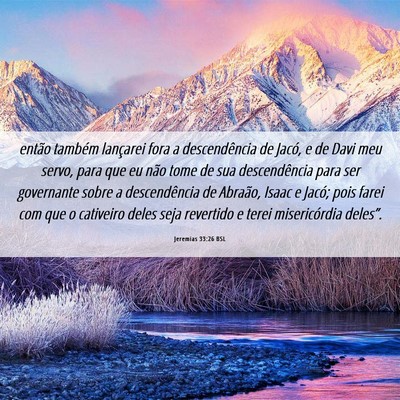 Picture 06 - Jeremias 33:26 BSL - então também lançarei fora a descendência de - Bible Verse Picture