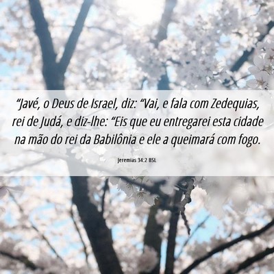 Picture 06 - Jeremias 34:2 BSL - “Javé, o Deus de Israel, diz: “Vai, e fala - Bible Verse Picture