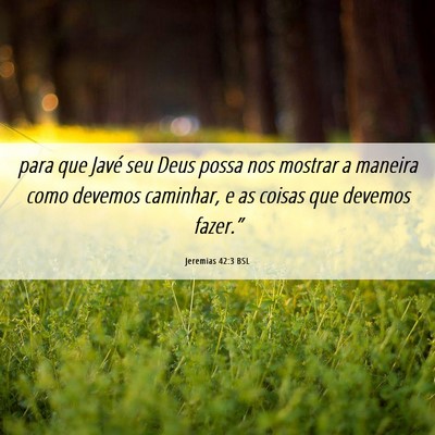Picture 06 - Jeremias 42:3 BSL - para que Javé seu Deus possa nos mostrar a - Bible Verse Picture