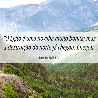 Picture 06 - Jeremias 46:20 BSL - “O Egito é uma novilha muito bonita; mas a - Bible Verse Picture