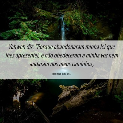 Picture 06 - Jeremias 9:13 BSL - Yahweh diz: “Porque abandonaram minha lei que - Bible Verse Picture