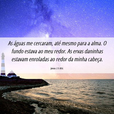 Picture 06 - Jonas 2:5 BSL - As águas me cercaram, até mesmo para a alma. O - Bible Verse Picture