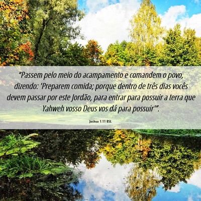 Picture 06 - Joshua 1:11 BSL - “Passem pelo meio do acampamento e comandem o - Bible Verse Picture