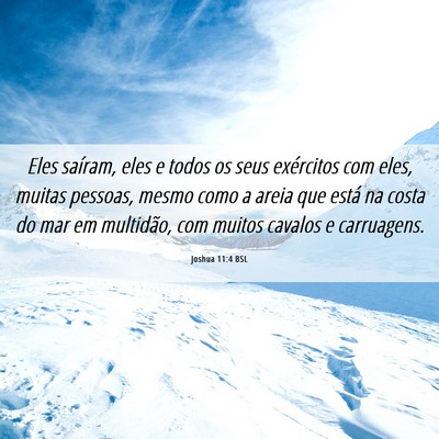 Picture 06 - Joshua 11:4 BSL - Eles saíram, eles e todos os seus exércitos com - Bible Verse Picture