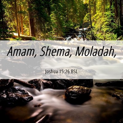 Picture 06 - Joshua 15:26 BSL - Amam, Shema, - Bible Verse Picture