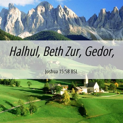 Picture 06 - Joshua 15:58 BSL - Halhul, Beth Zur, - Bible Verse Picture