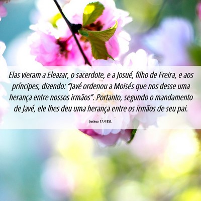 Picture 06 - Joshua 17:4 BSL - Elas vieram a Eleazar, o sacerdote, e a Josué, - Bible Verse Picture